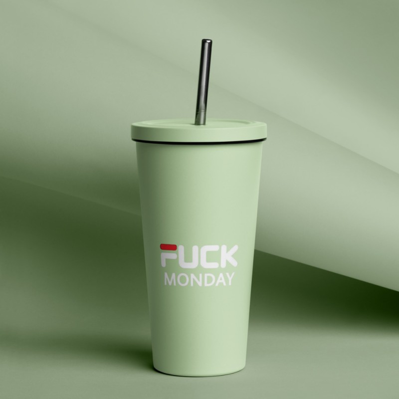 Fuck Monday Insulated tumbler with a straw
